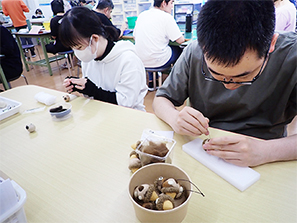 細かい作業中のようす